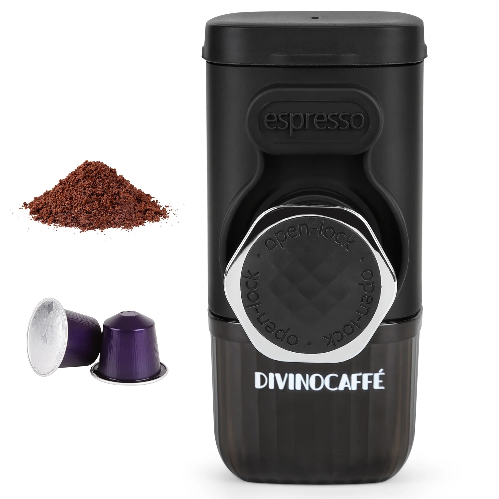 Portable Mini Espresso Machine, Compatible for Capsules and Coffee Powder, 18 Bar Pressure, Manual Operation, Essential for Camping Trips