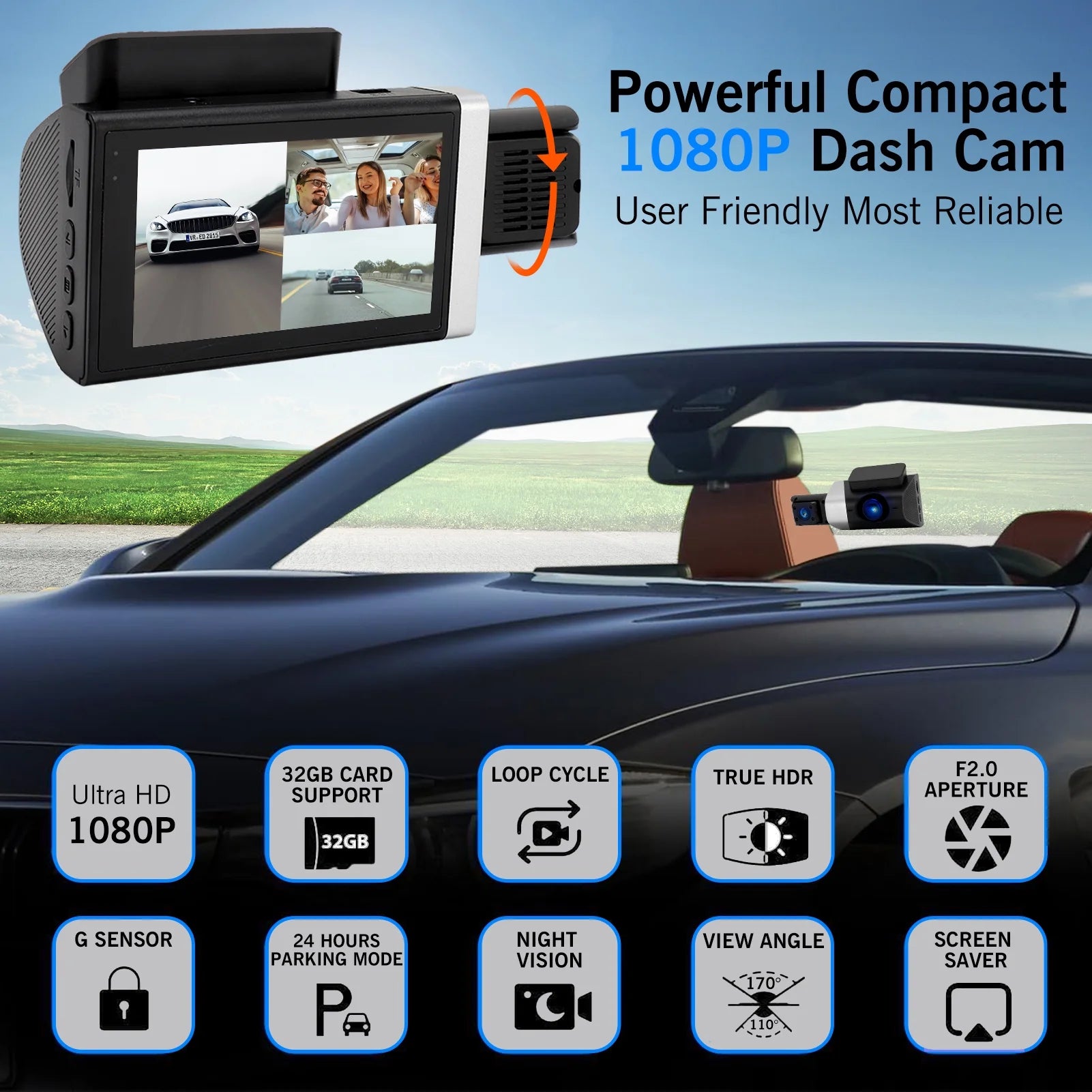 DashCam Avant et Arrière 1080px
