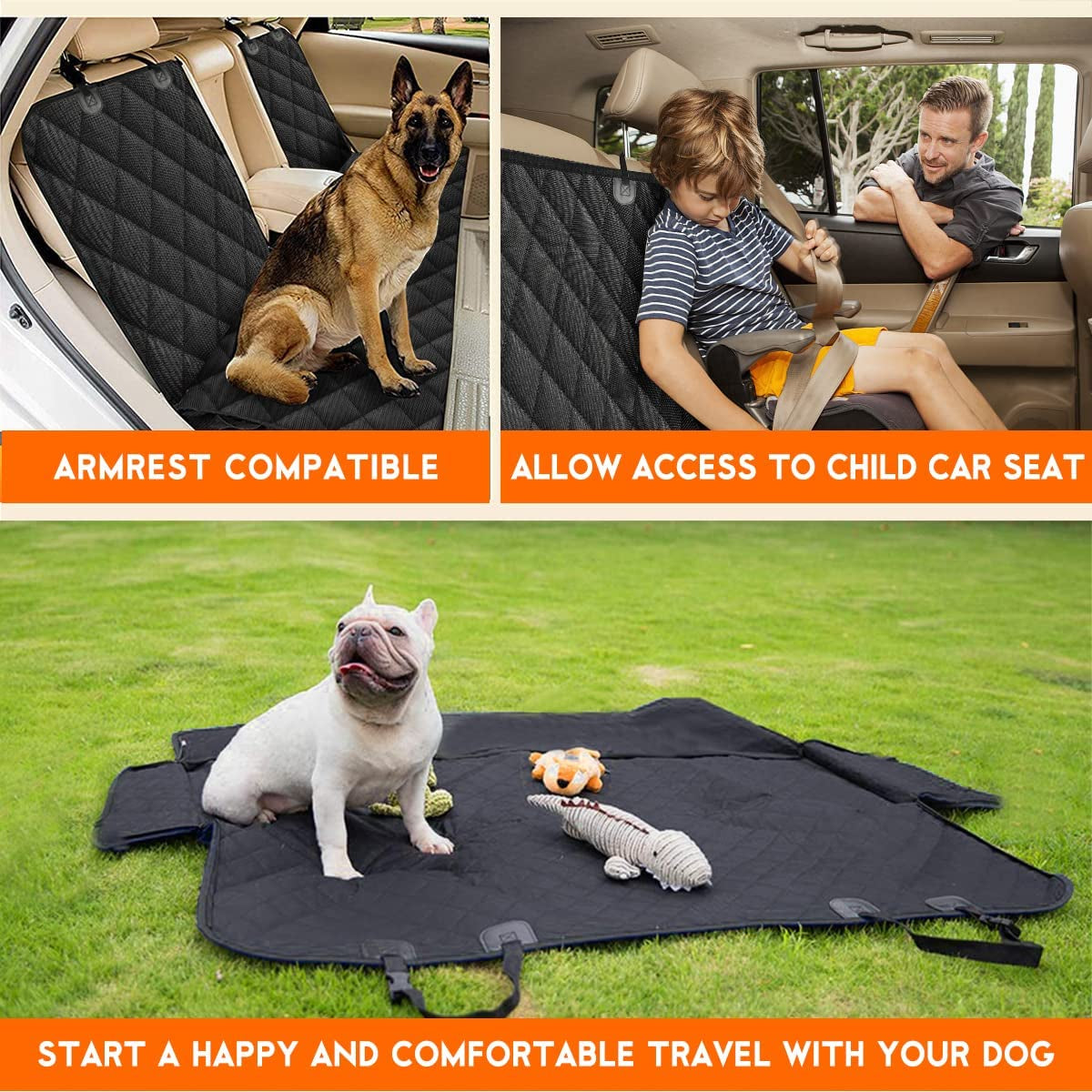 Couvre sièges de voiture pour chiens et enfants 
